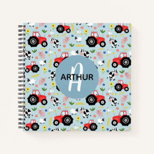 Cuaderno Monograma del patrón de trazador de animales de g