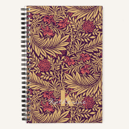 Cuaderno Monograma del patrón de William Morris Larkspur