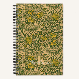Cuaderno Monograma del patrón de William Morris Larkspur