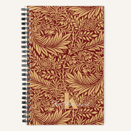 Cuaderno Monograma del patrón de William Morris Larkspur