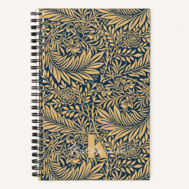 Cuaderno Monograma del patrón de William Morris Larkspur