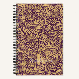 Cuaderno Monograma del patrón de William Morris Larkspur