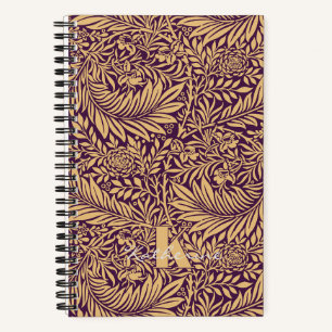 Cuaderno Monograma del patrón de William Morris Larkspur