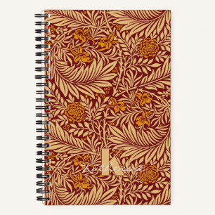 Cuaderno Monograma del patrón de William Morris Larkspur