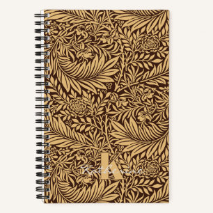 Cuaderno Monograma del patrón de William Morris Larkspur