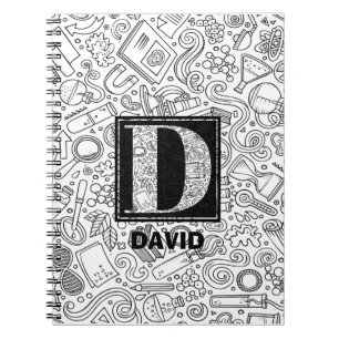 Cuaderno Monograma del Personalizado de la ciencia - Letra 