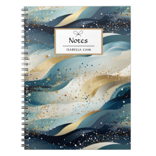 Cuaderno Monograma del Purpurina de invierno de la marina a