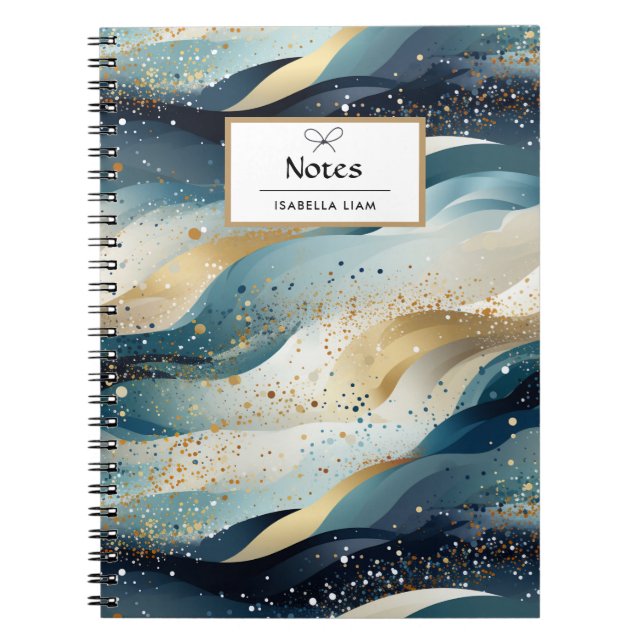 Cuaderno Monograma del Purpurina de invierno de la marina a (Frente)