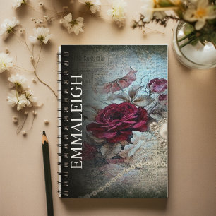 Cuaderno Monograma del Rosa victoriano Bohemian Pearls