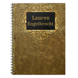 Cuaderno Monograma del Victorian del estilo del libro viejo
