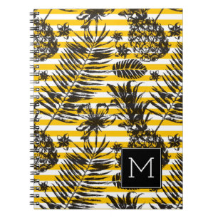 Cuaderno Monograma dibujado mano de las piñas el