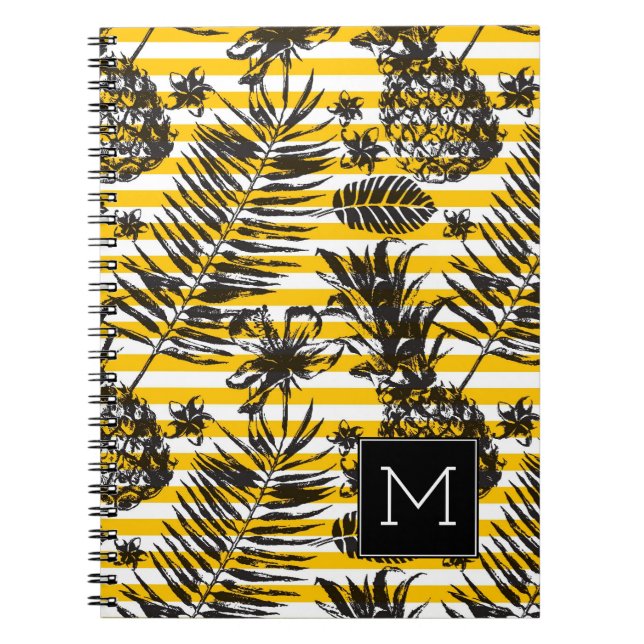 Cuaderno Monograma dibujado mano de las piñas el | (Frente)