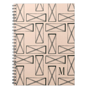 Cuaderno Monograma  Diseño Rectángulo Geométrico X