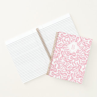 Cuaderno Monograma Ditsy Preppy Pink Bow