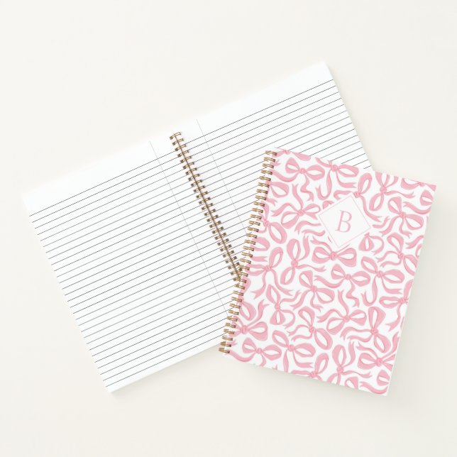 Cuaderno Monograma Ditsy Preppy Pink Bow (Interior)