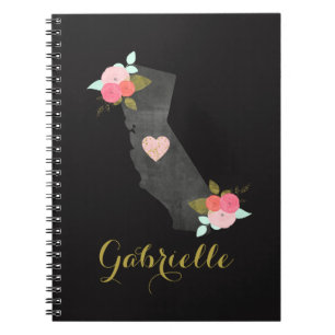 Cuaderno Monograma dorado California State & Moveable Heart