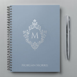 Cuaderno Monograma Dusty Blue Elegage Escudo y nombre