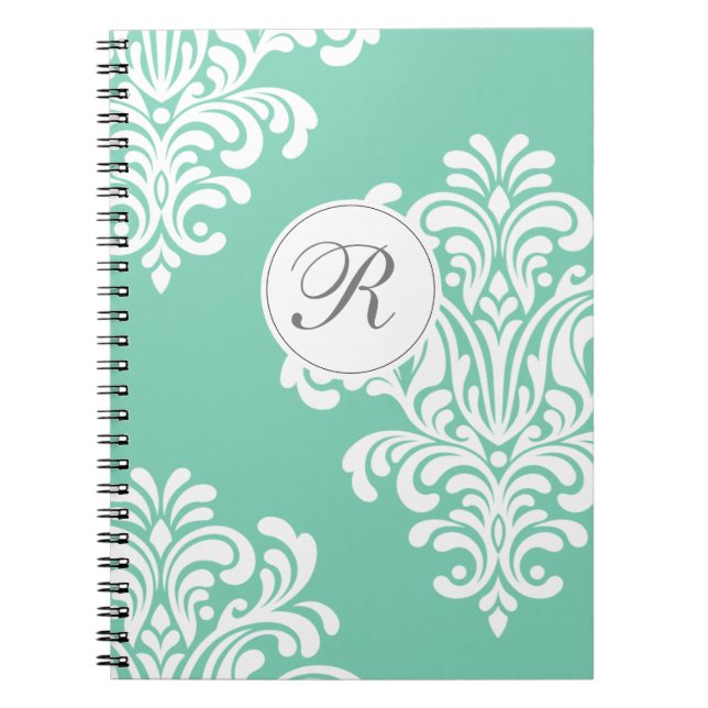 Cuaderno Monograma elegante Damask (Frente)