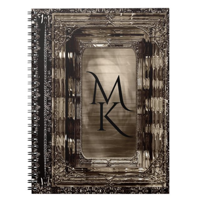 Cuaderno Monograma elegante de Dawn Sable (Frente)