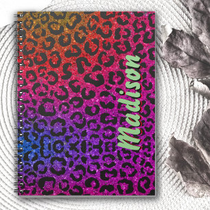 Cuaderno Monograma elegante de purpurina colorido