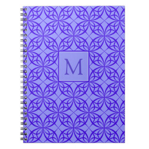 Cuaderno Monograma elegante del patrón de filigrí púrpura
