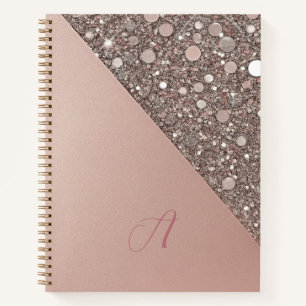 Cuaderno Monograma elegante en oro rosa
