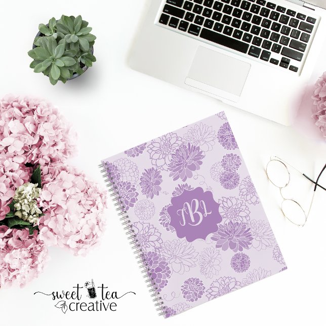 Cuaderno Monograma Elegante Floral (Subido por el creador)