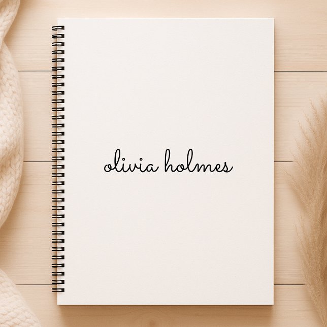 Cuaderno Monograma elegante | Guión blanco Minimalista mode (Subido por el creador)
