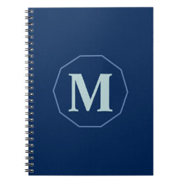 Cuaderno Monograma elegante Navy Blue personalizado