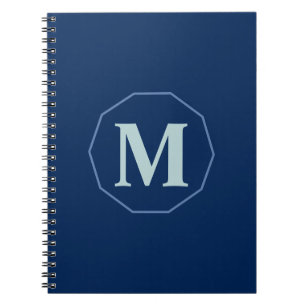 Cuaderno Monograma elegante Navy Blue personalizado