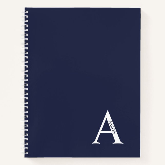 Cuaderno Monograma elegante personalizado y bloc de notas d (Anverso)