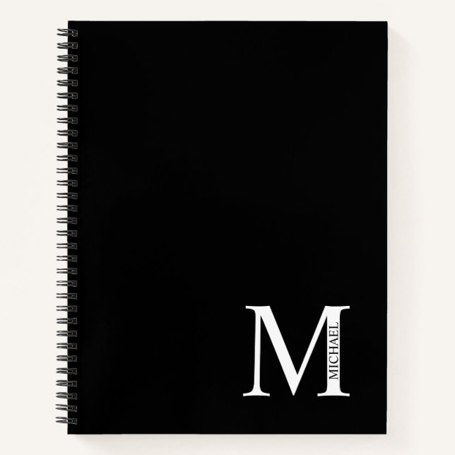 Cuaderno Monograma elegante personalizado y bloc de notas d (Anverso)