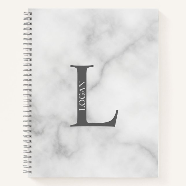Cuaderno Monograma elegante personalizado y bloc de notas d (Anverso)