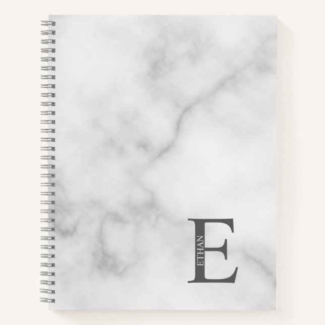 Cuaderno Monograma elegante personalizado y bloc de notas d (Anverso)