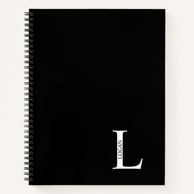 Cuaderno Monograma elegante personalizado y bloc de notas d (Anverso)