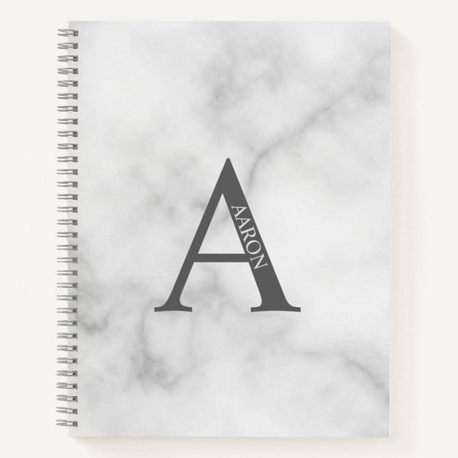 Cuaderno Monograma elegante personalizado y bloc de notas d (Anverso)
