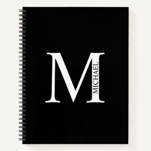 Cuaderno Monograma elegante personalizado y bloc de notas d
