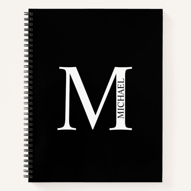 Cuaderno Monograma elegante personalizado y bloc de notas d (Anverso)