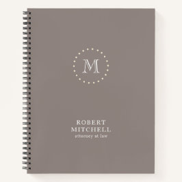 Cuaderno Monograma elegante portátil profesional de espiral