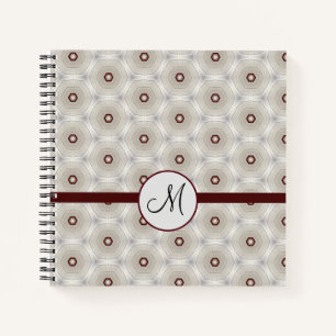 Cuaderno Monograma elegante rojo moderno