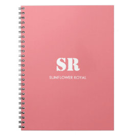 Cuaderno Monograma Elegante Rosa Mínimo