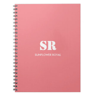 Cuaderno Monograma Elegante Rosa Mínimo