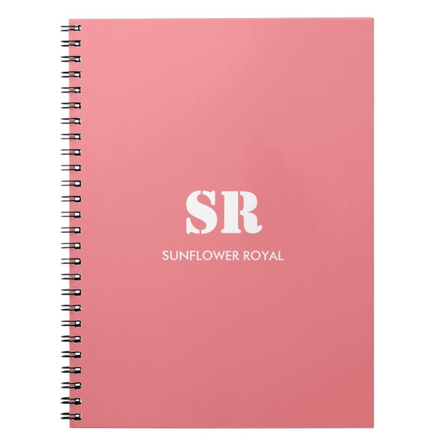 Cuaderno Monograma Elegante Rosa Mínimo (Frente)