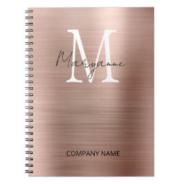 Cuaderno Monograma Empresarial Moderno Rosa