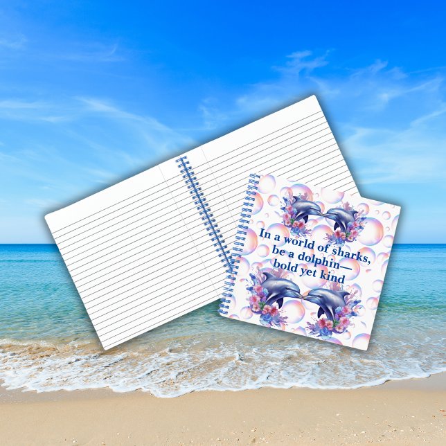 Cuaderno Monograma en un mundo de tiburones, sé un delfín b (Subido por el creador)