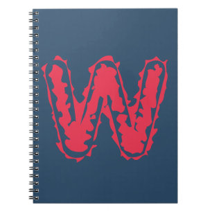 Cuaderno Monograma espeluznante enfrentando el rojo con el