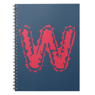 Cuaderno Monograma espeluznante enfrentando el rojo con el