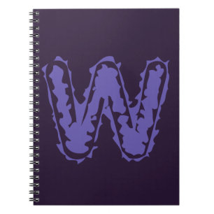 Cuaderno Monograma espeluznante morado en morado