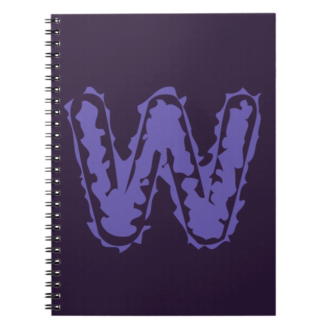 Cuaderno Monograma espeluznante morado en morado (Frente)