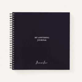 Cuaderno Monograma Espiral blanca grisácea mínima de carbón